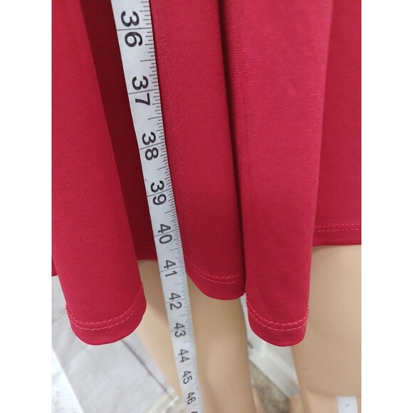 Wardrobe A Womens Red Dress Sz 10 Cascade Knee Length Short Sleeve Ruched - Picture 8 of 12